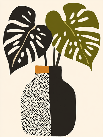 Monsterra Vase (Framed)