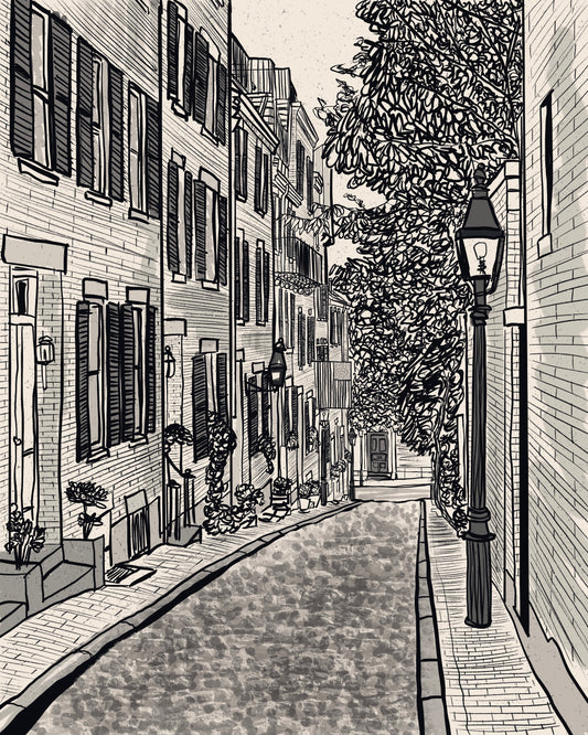 Acorn Street (Boston) unframed