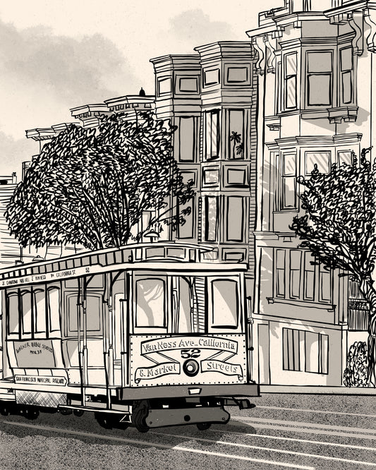 Trolley Ride (San Francisco) unframed