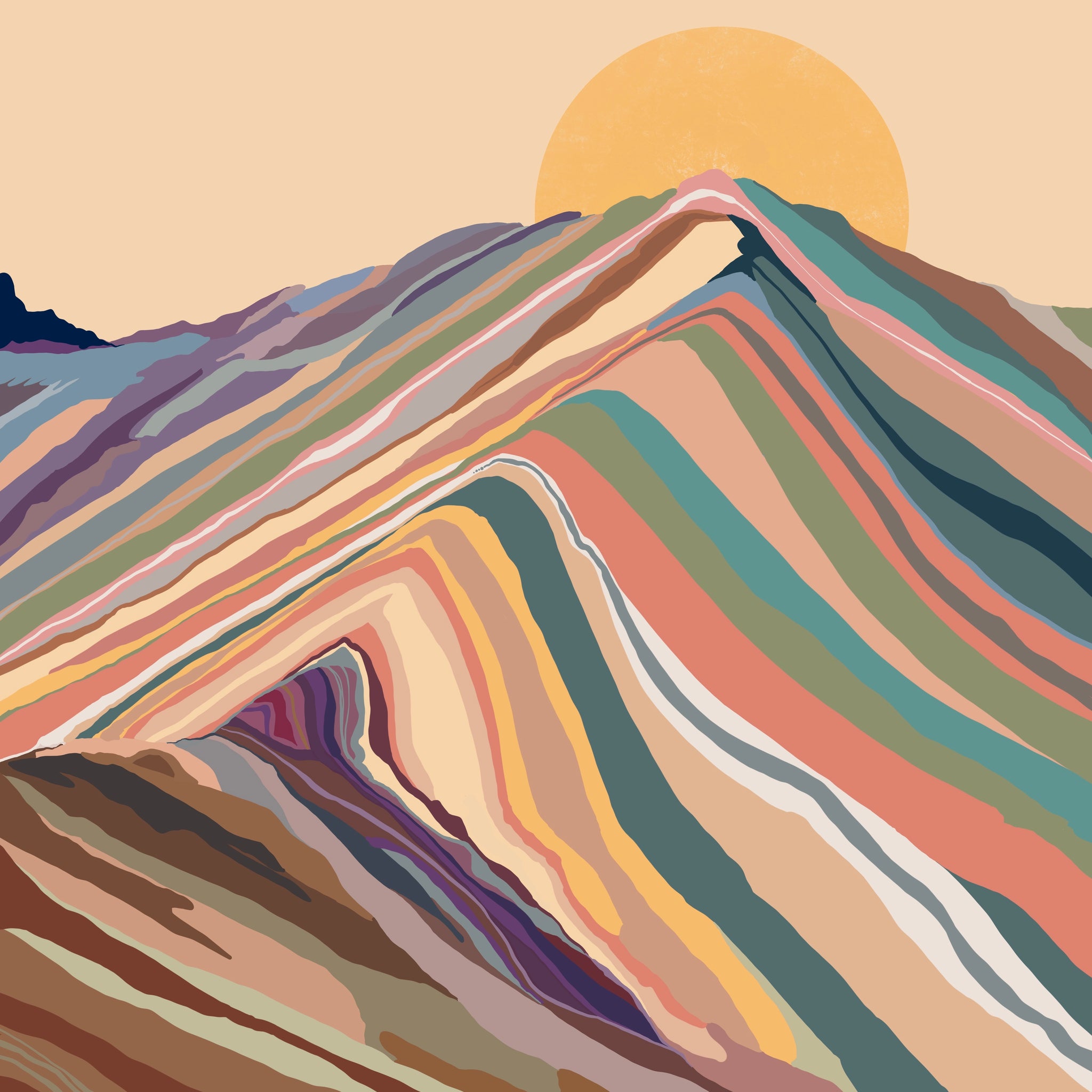 Rainbow Mountain Unframed