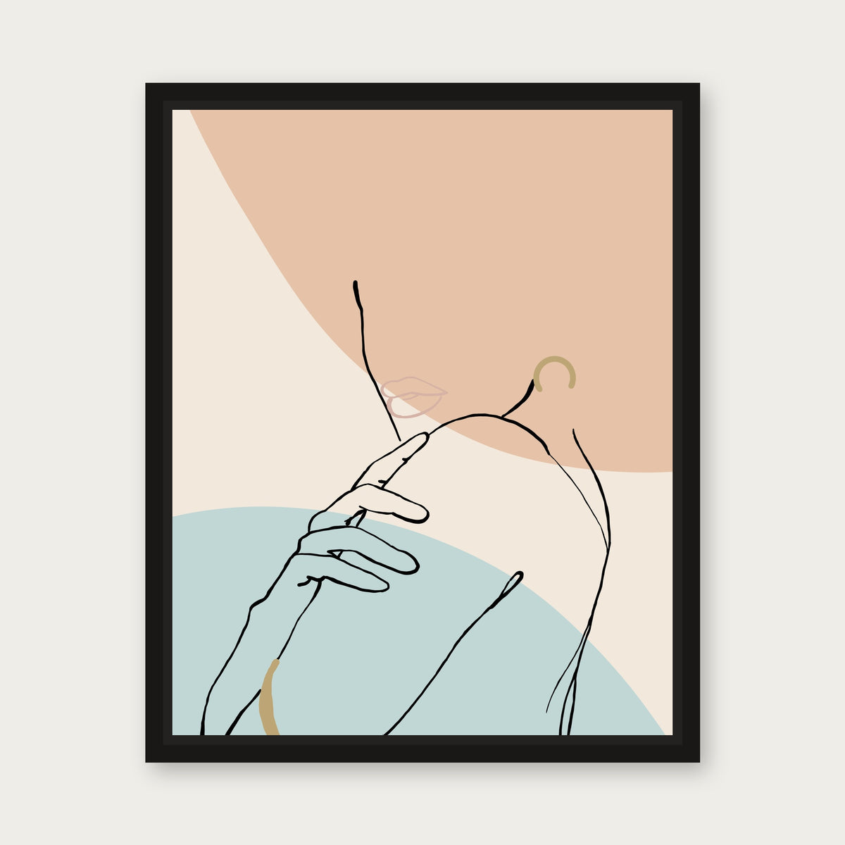 All Knowing 1 Floating Frame Canvas - Black floating frame