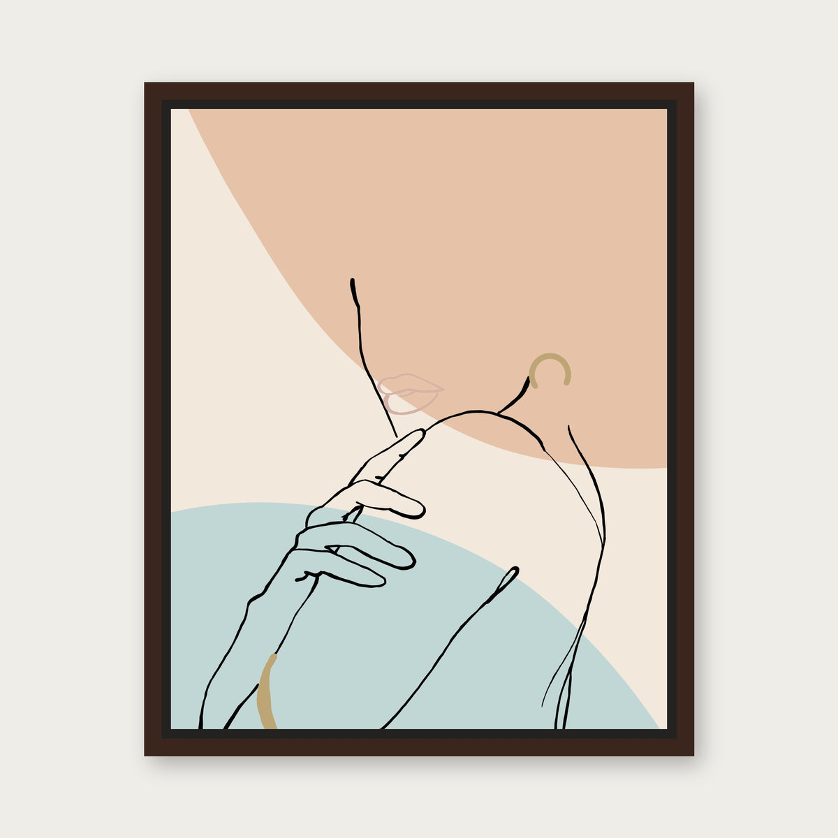 All Knowing 1 Floating Frame Canvas - Espresso floating frame