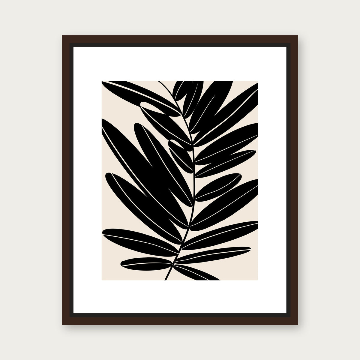 Amelia Floating Frame Canvas - Espresso floating frame