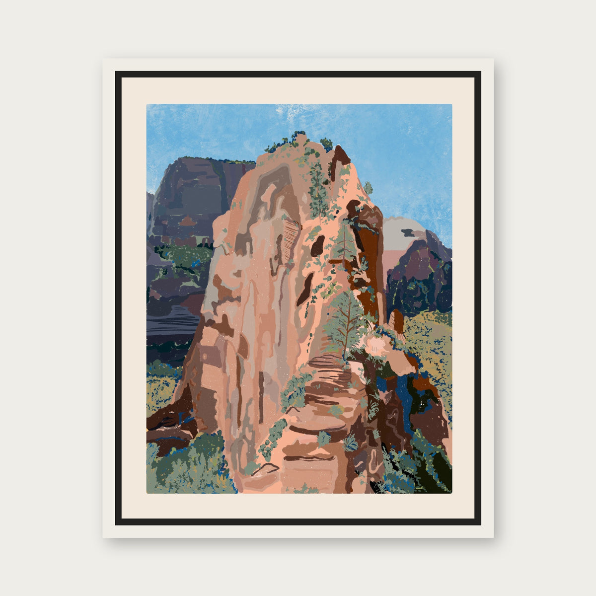 Angels Landing Floating Frame Canvas - White floating frame