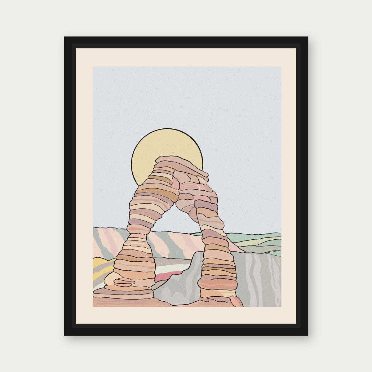 Arches 1 Floating Frame Canvas - Black floating frame