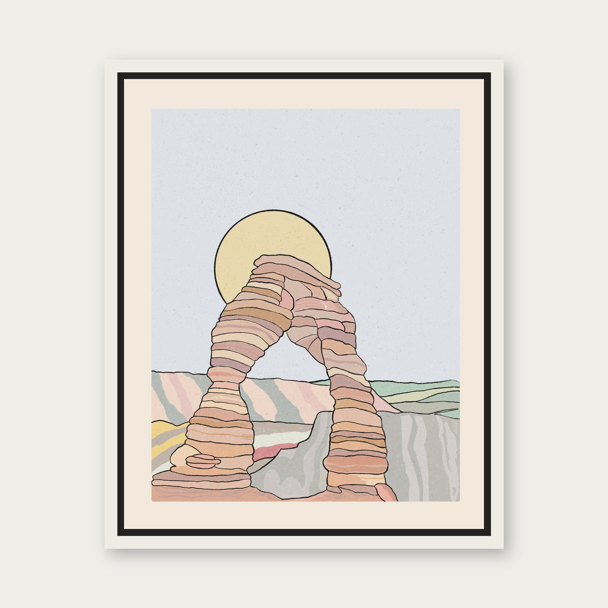 Arches 1 Floating Frame Canvas - White floating frame