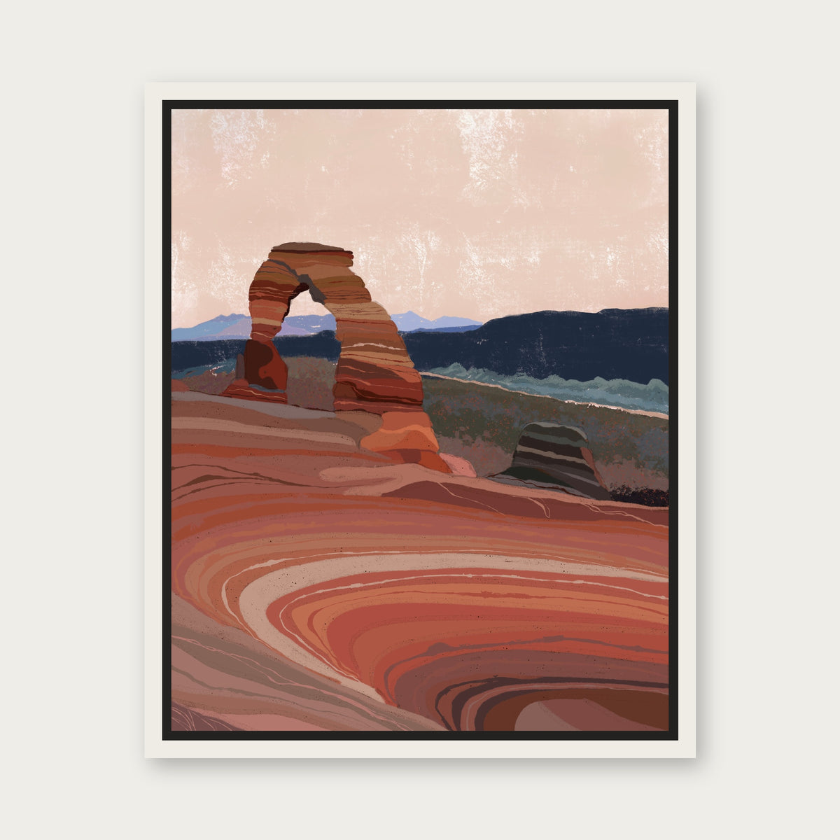 Arches National Park Delicate Arch Floating Frame Canvas - White floating frame