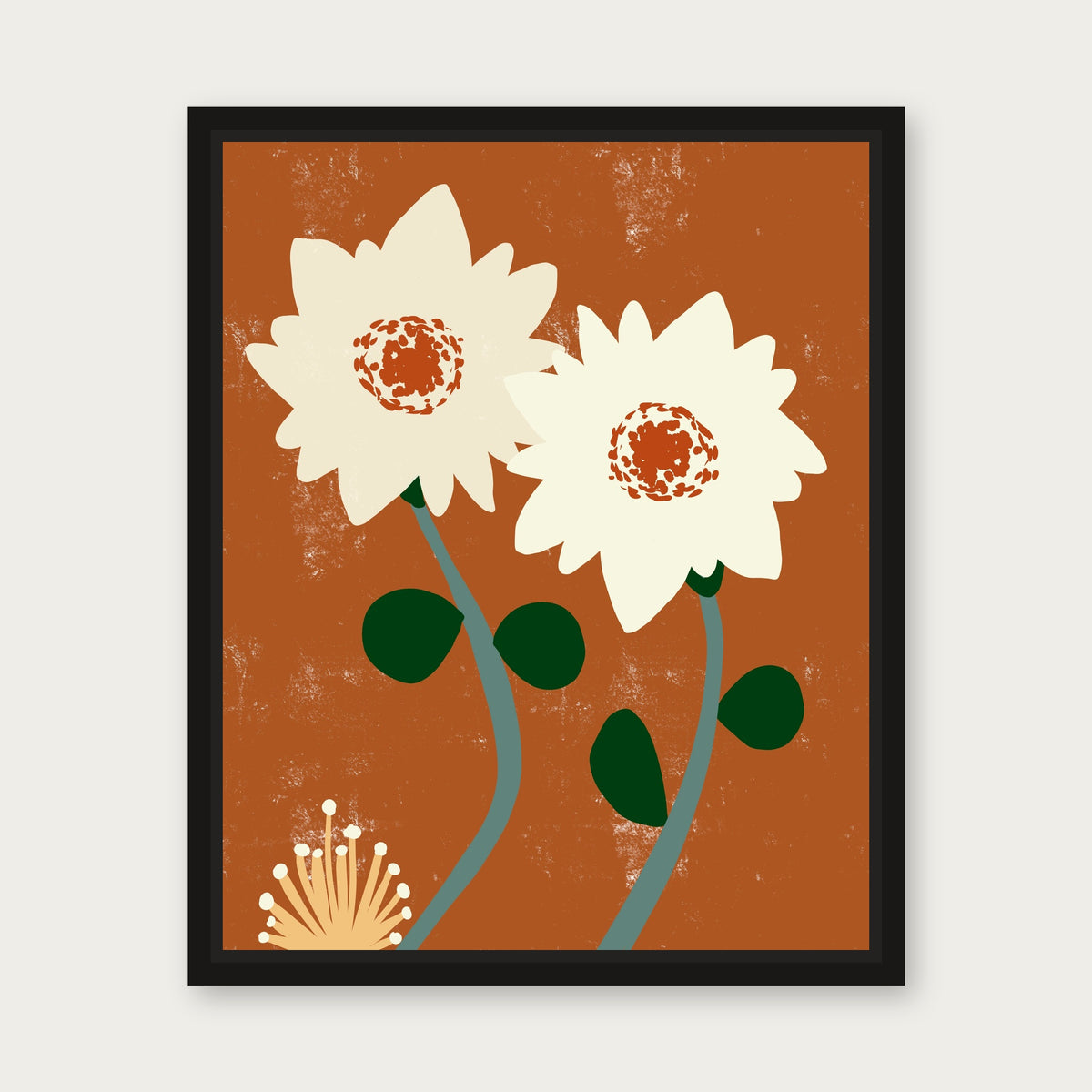 Audie Floating Frame Canvas - Black floating frame