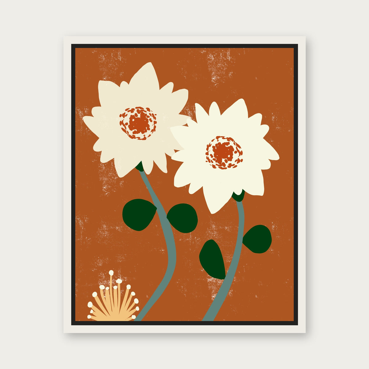 Audie Floating Frame Canvas - White floating frame