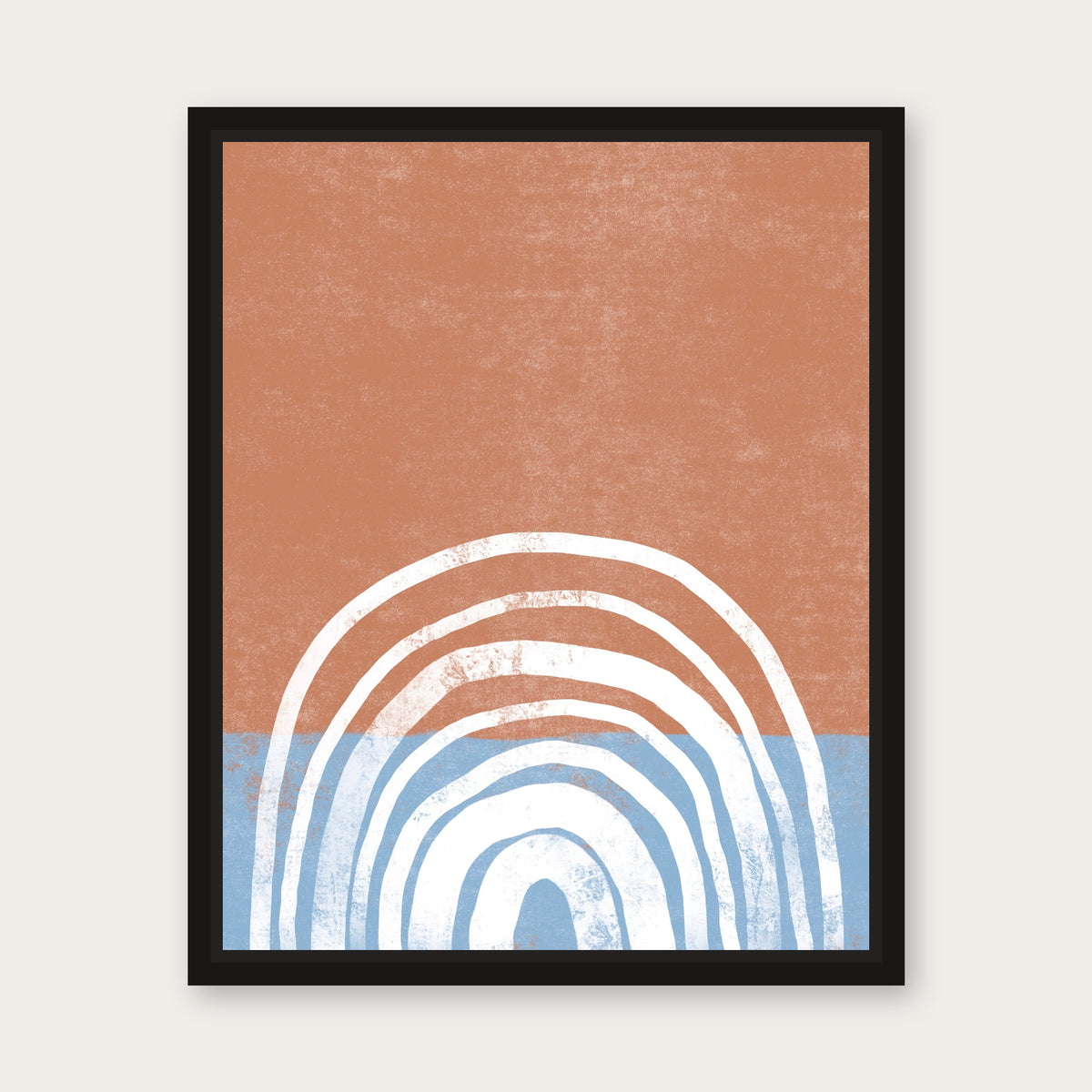 Baby Blue Floating Frame Canvas - Black floating frame