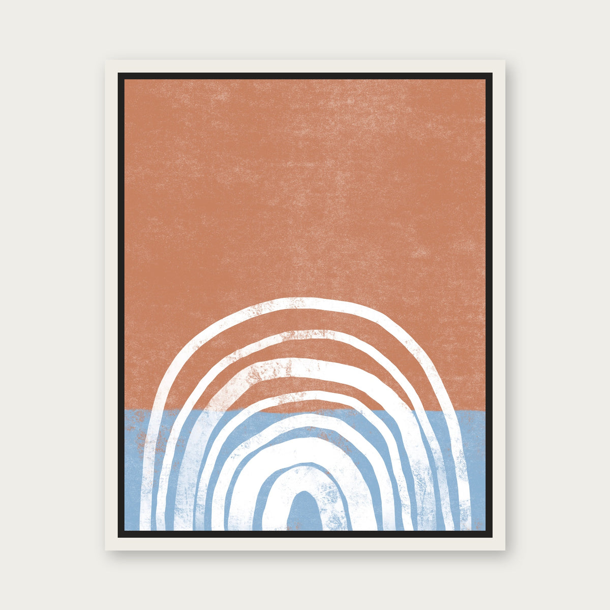 Baby Blue Floating Frame Canvas - White floating frame