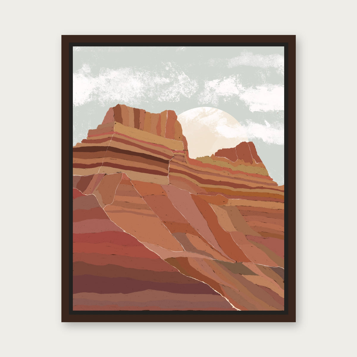 Badlands Floating Frame Canvas - Espresso floating frame