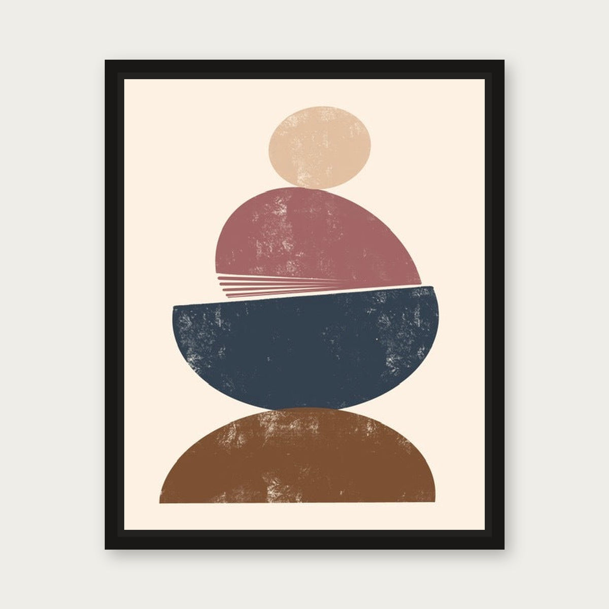 Balance Bowl Floating Frame Canvas - Black floating frame