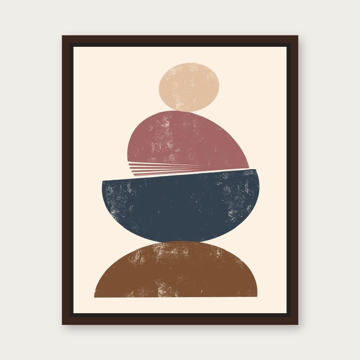 Balance Bowl Floating Frame Canvas - Espresso floating frame