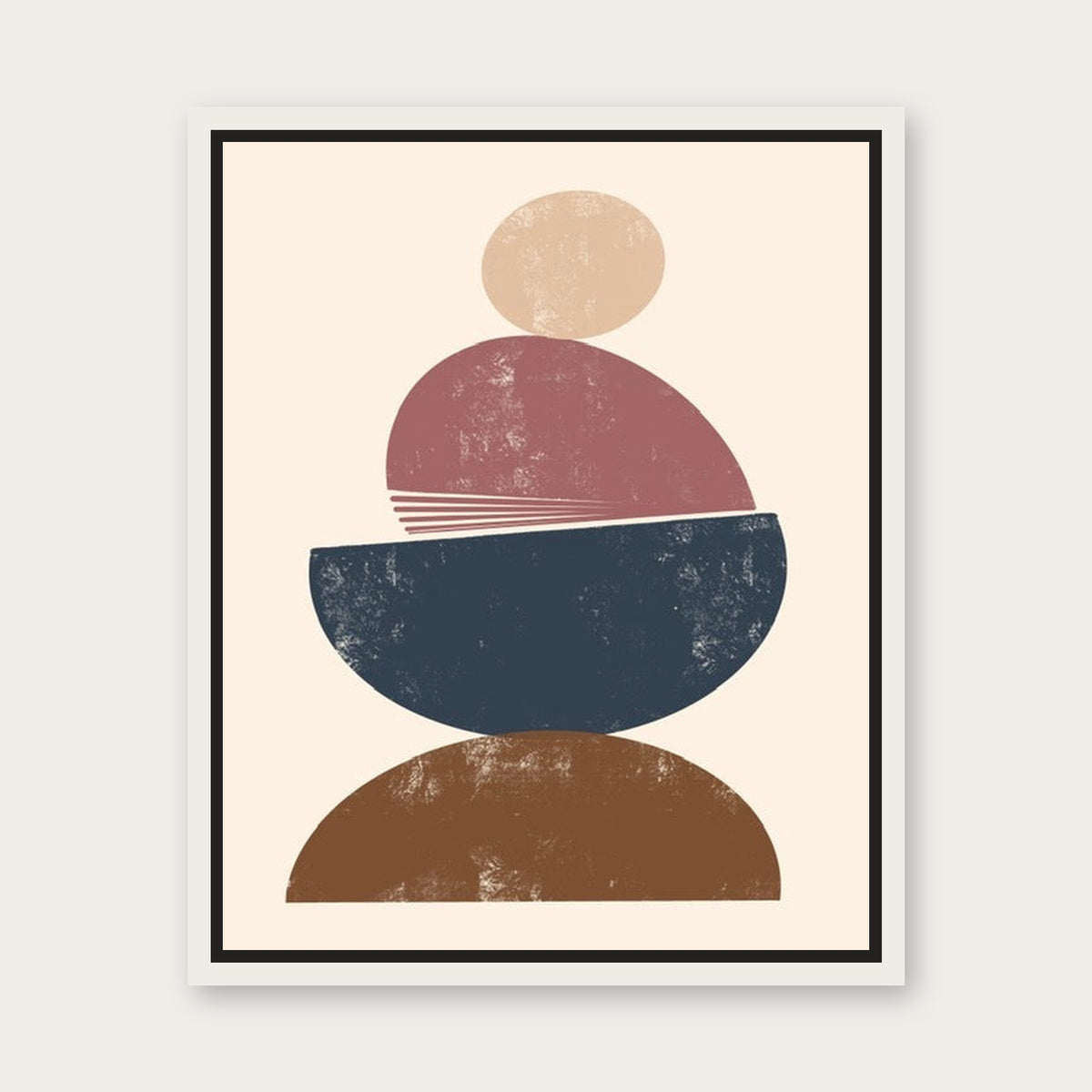 Balance Bowl Floating Frame Canvas - White floating frame
