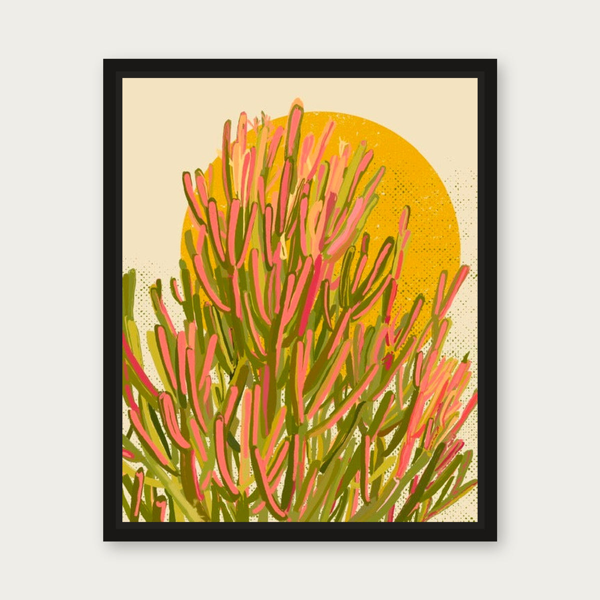 Basking In The Sun Floating Frame Canvas - Black floating frame