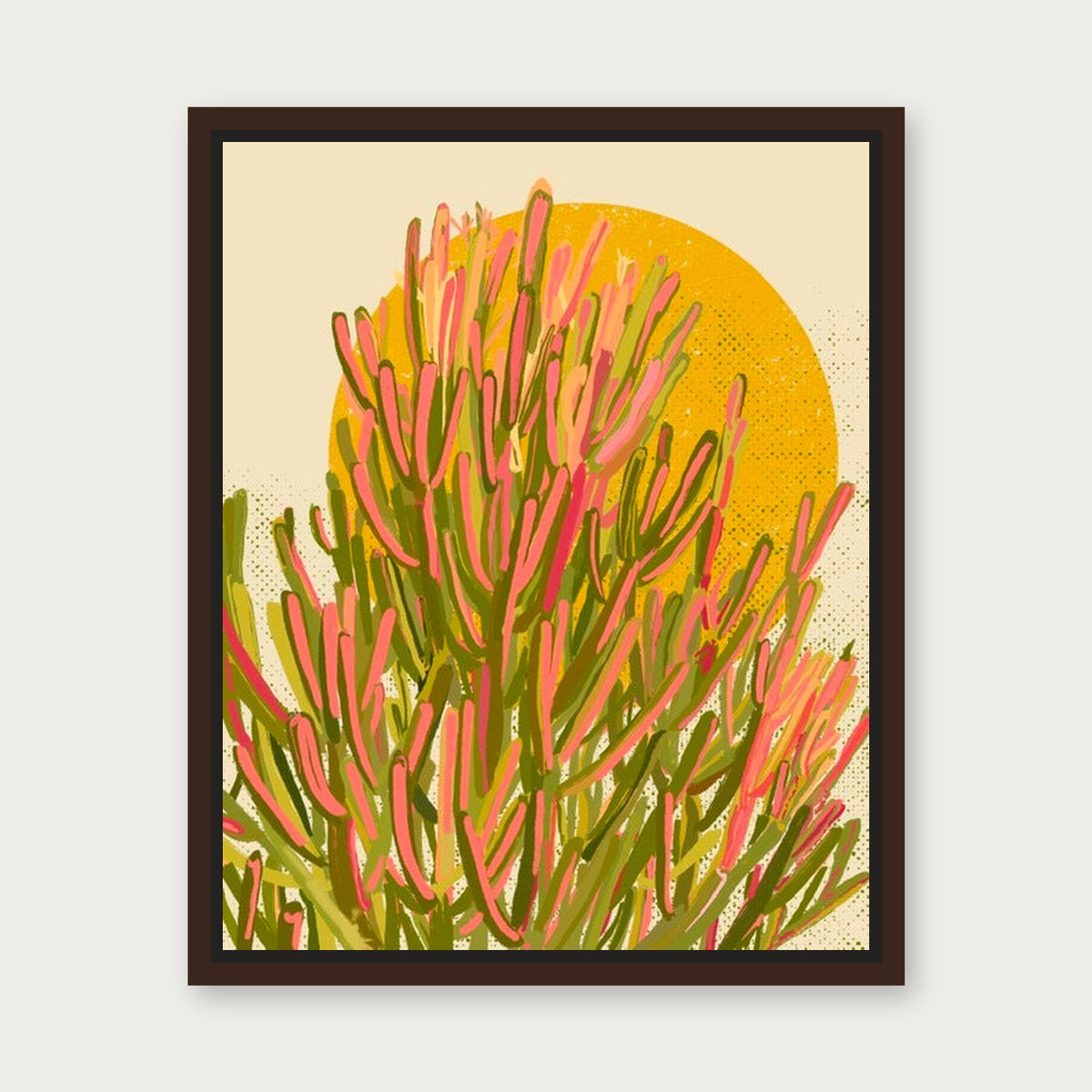 Basking In The Sun Floating Frame Canvas - Espresso floating frame