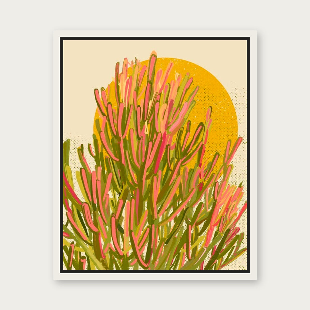 Basking In The Sun Floating Frame Canvas - White floating frame