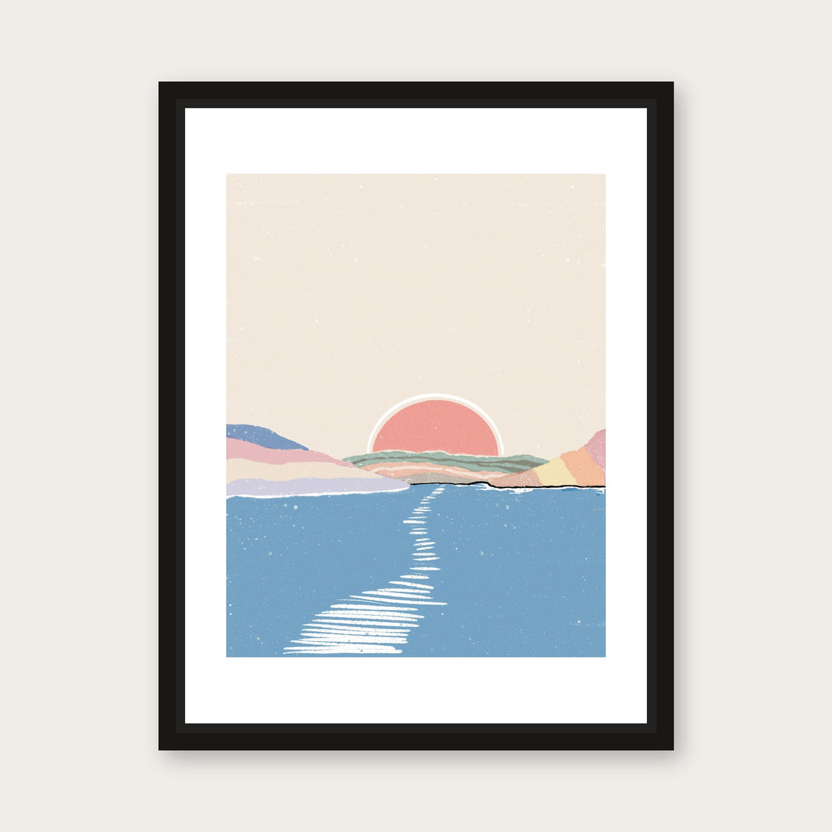 Bayside 1 Floating Frame Canvas - Black floating frame
