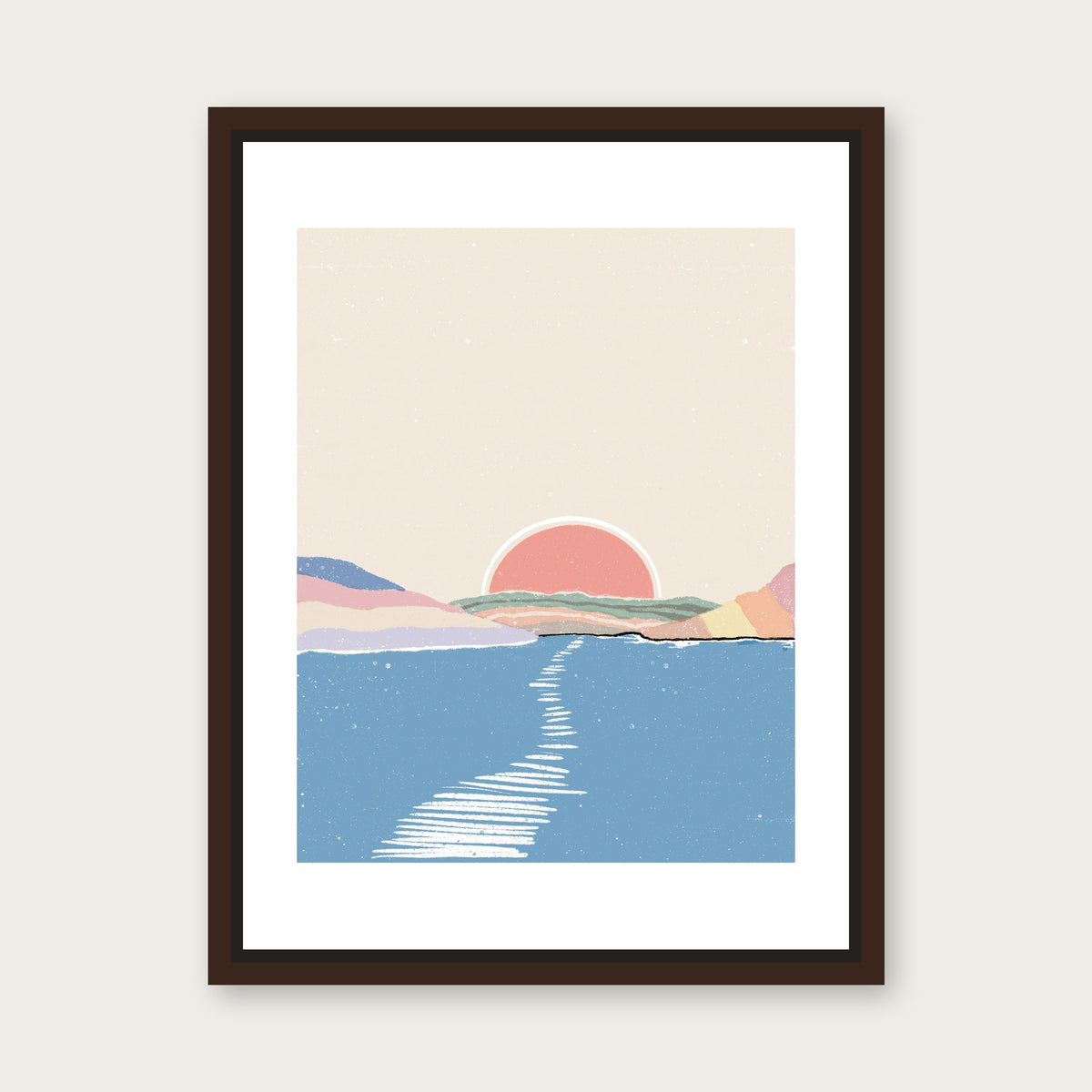 Bayside 1 Floating Frame Canvas - Espresso floating frame