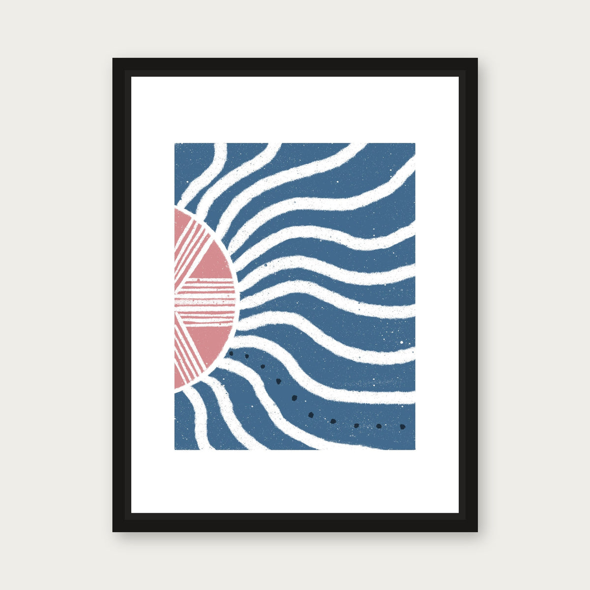 Beaming 1 Floating Frame Canvas - Black floating frame