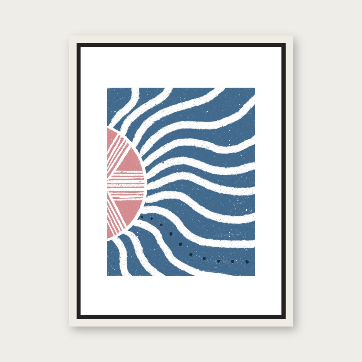 Beaming 1 Floating Frame Canvas - White floating frame