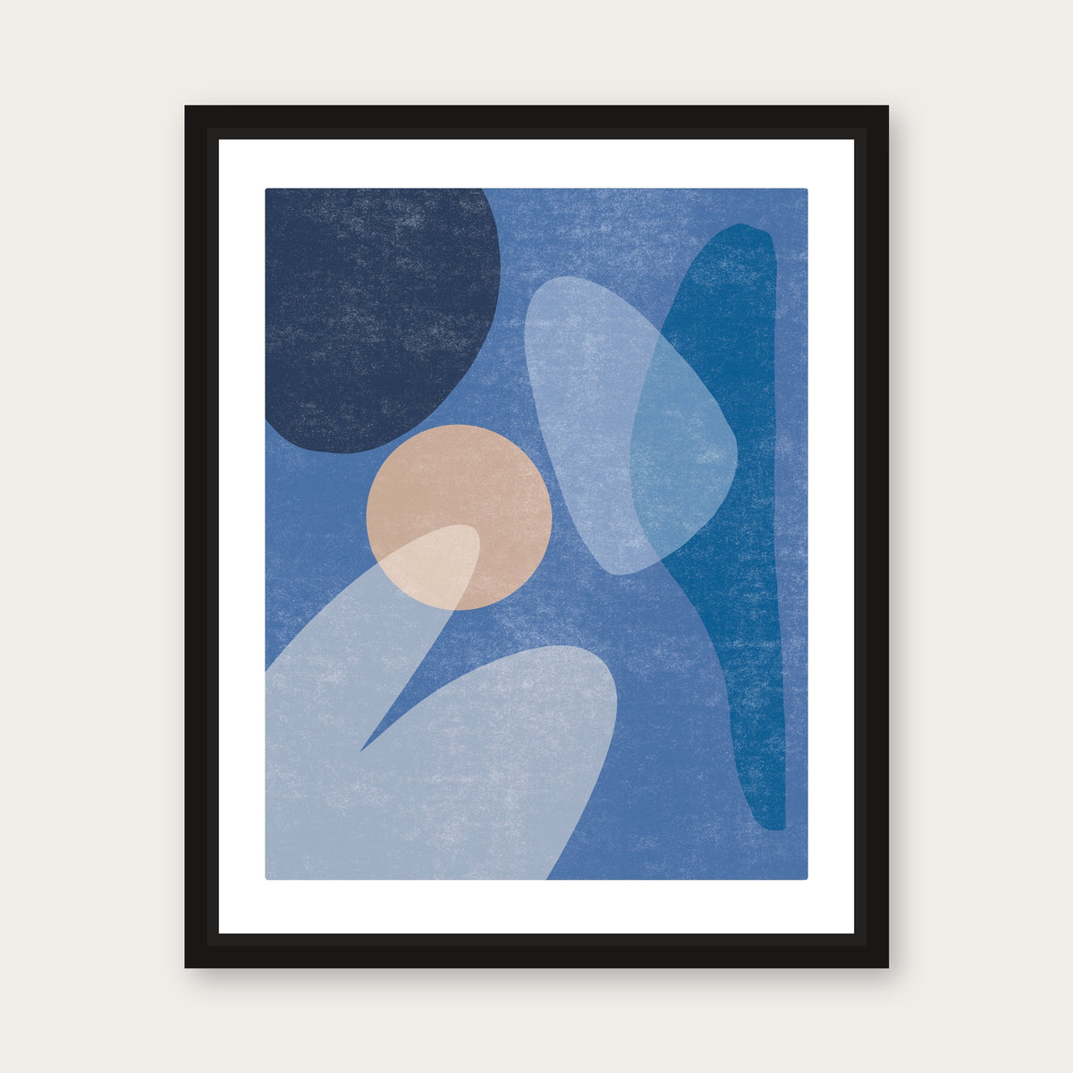 Blue Room 1 Floating Frame Canvas - Black floating frame