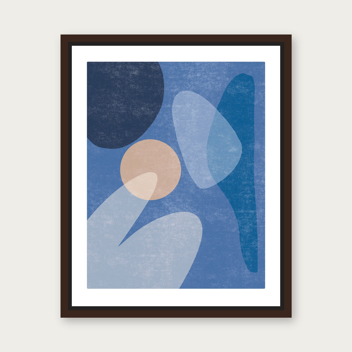 Blue Room 1 Floating Frame Canvas - Espresso floating frame