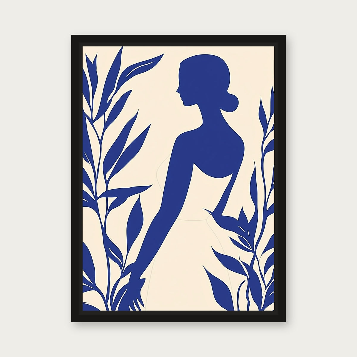 Blue Thought Framed Copy Floating Frame Canvas - Black floating frame