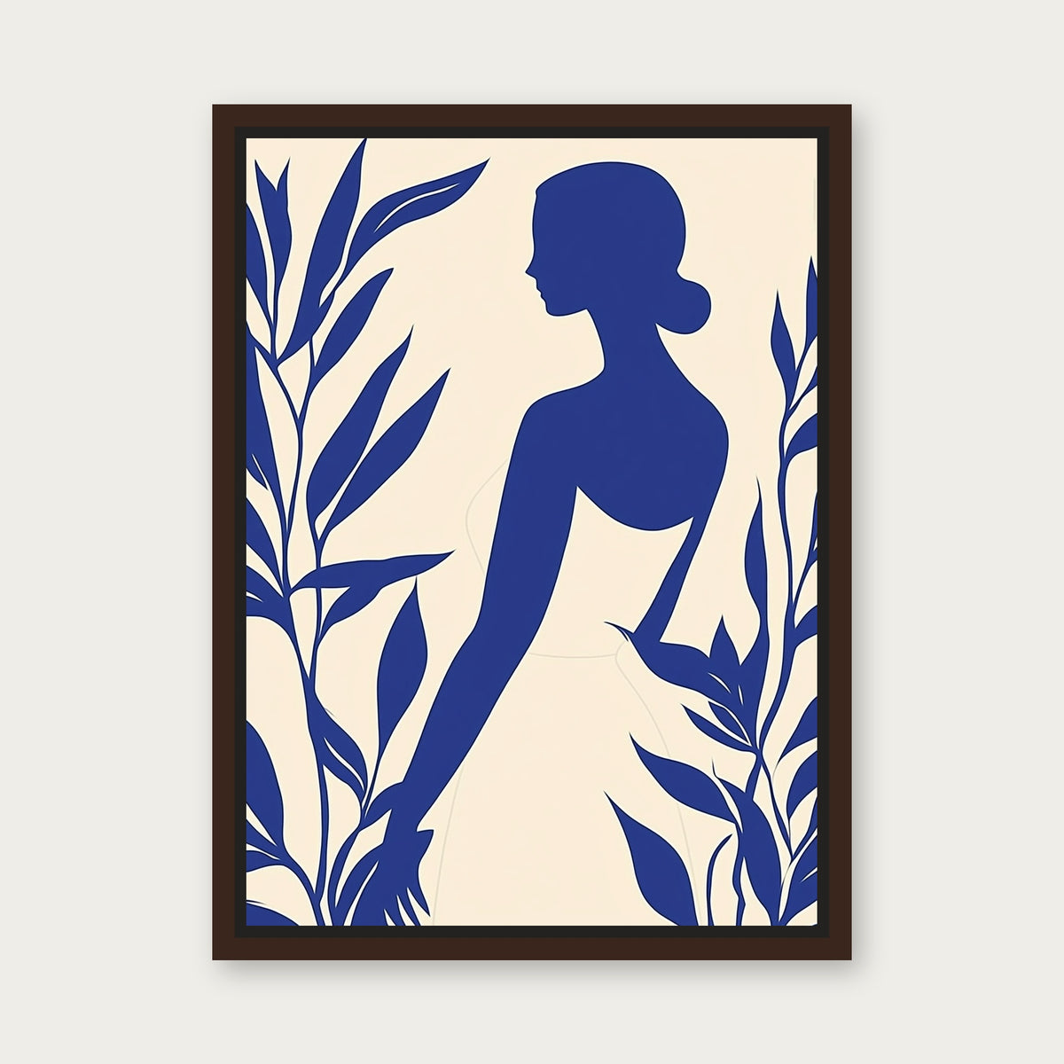 Blue Thought Framed Copy Floating Frame Canvas - Espresso floating frame
