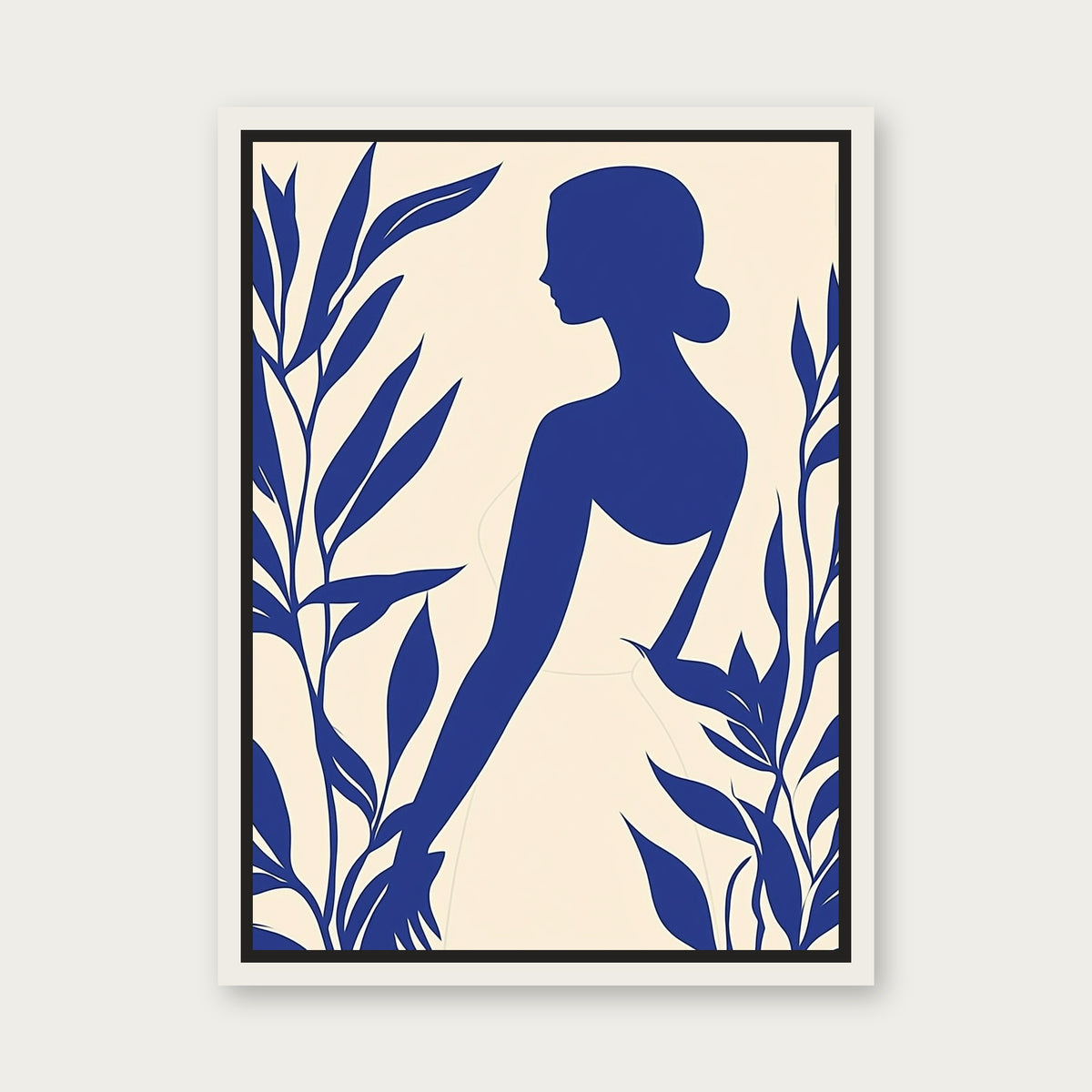 Blue Thought Framed Copy Floating Frame Canvas - White floating frame