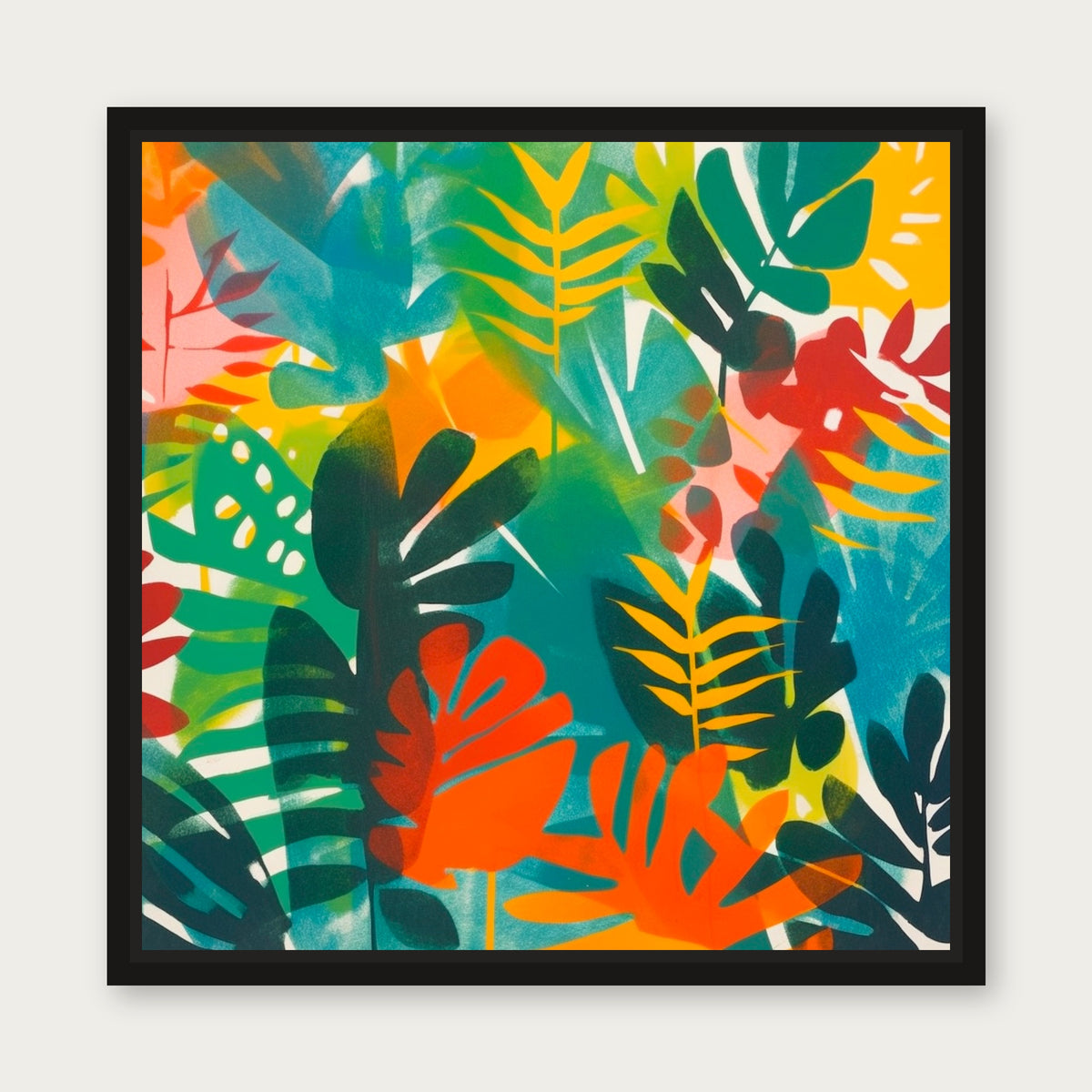 Borneo Blues Floating Frame Canvas - Black floating frame