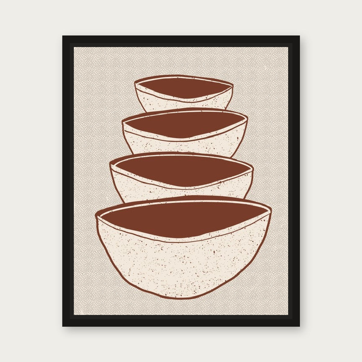 Bowls Out Floating Frame Canvas - Black floating frame