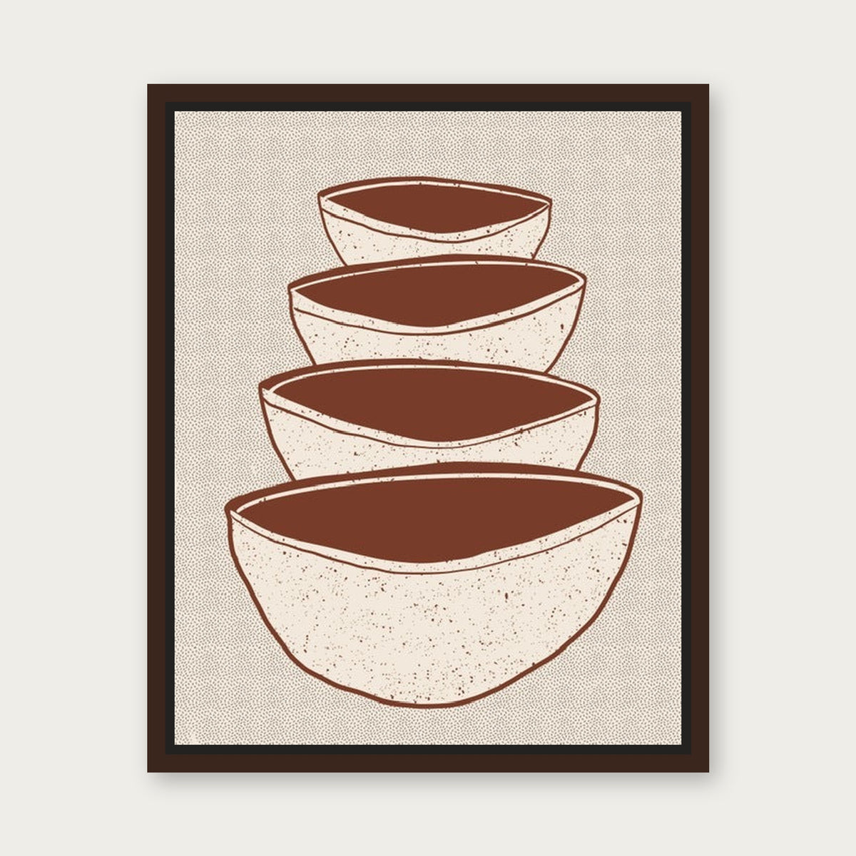 Bowls Out Floating Frame Canvas - Espresso floating frame