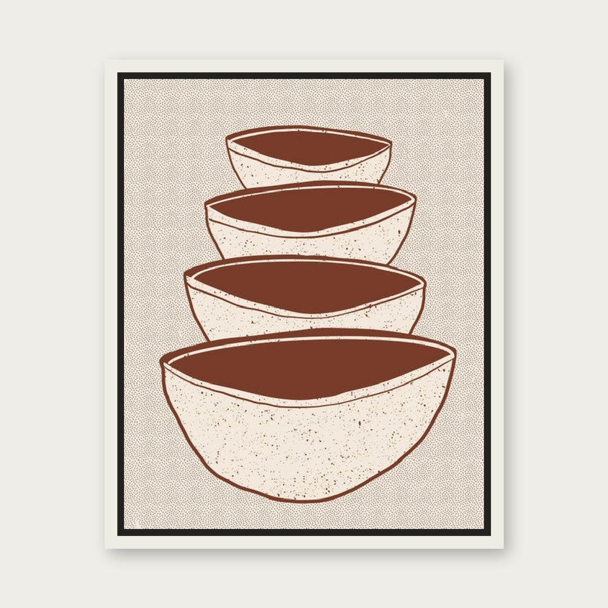 Bowls Out Floating Frame Canvas - White floating frame