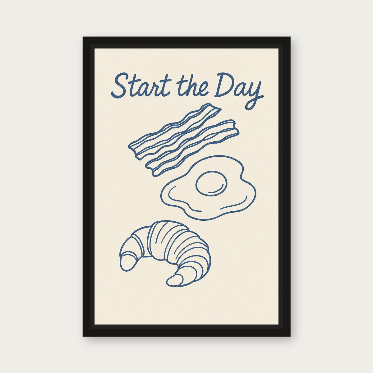 Breakfast Time Floating Frame Canvas - Black floating frame