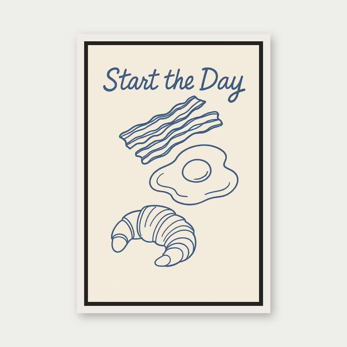 Breakfast Time Floating Frame Canvas - White floating frame
