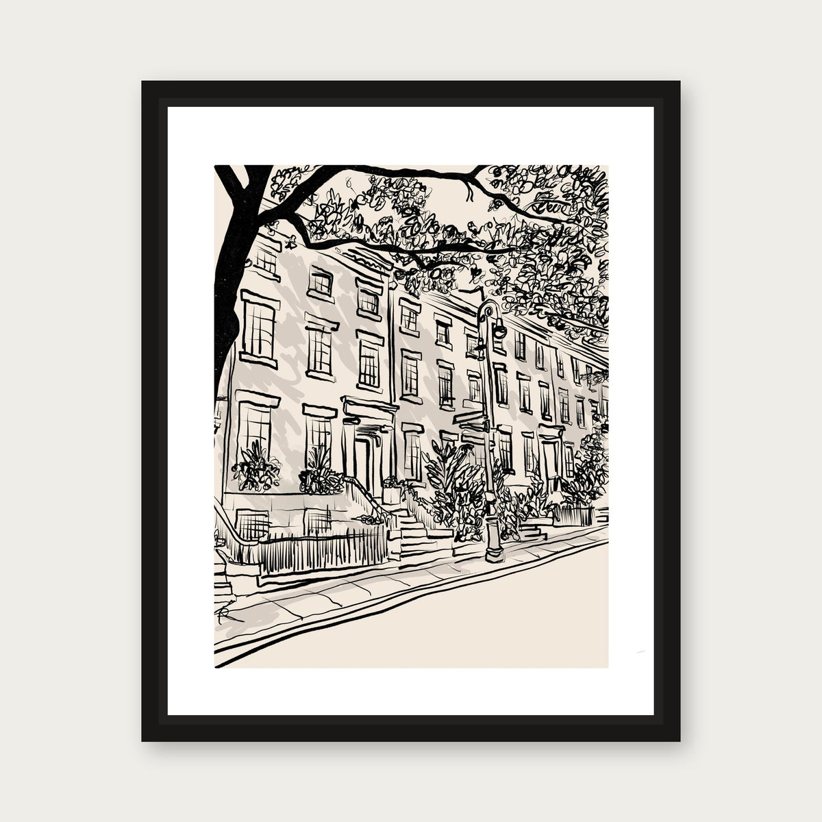 Brownstone Floating Frame Canvas - Black floating frame