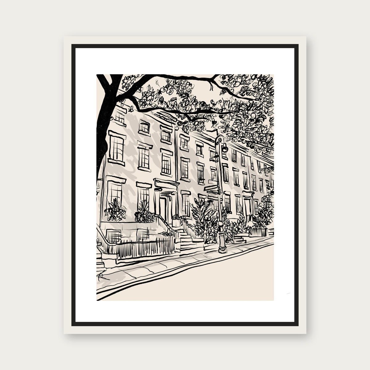 Brownstone Floating Frame Canvas - White floating frame