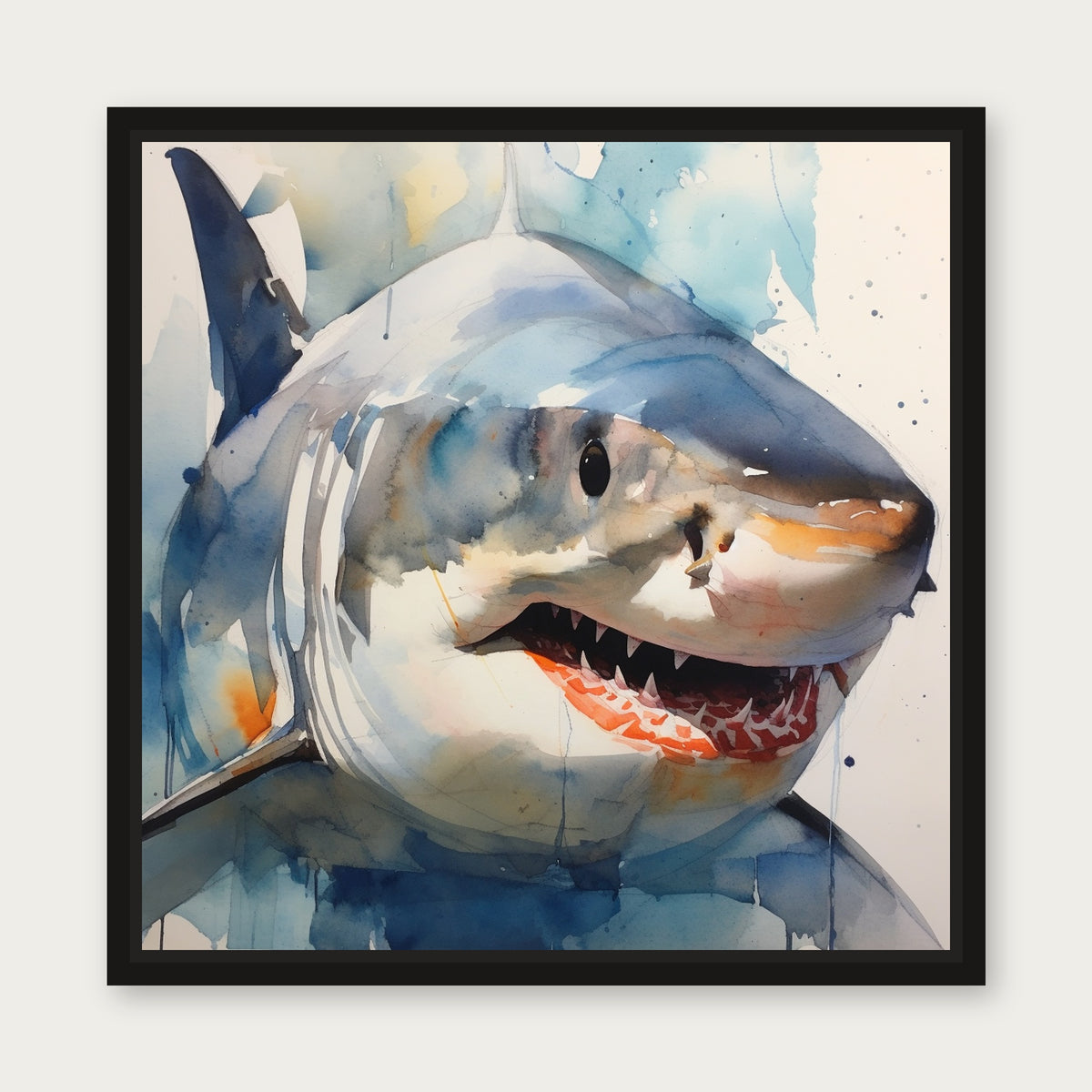Bruce Floating Frame Canvas - Black floating frame