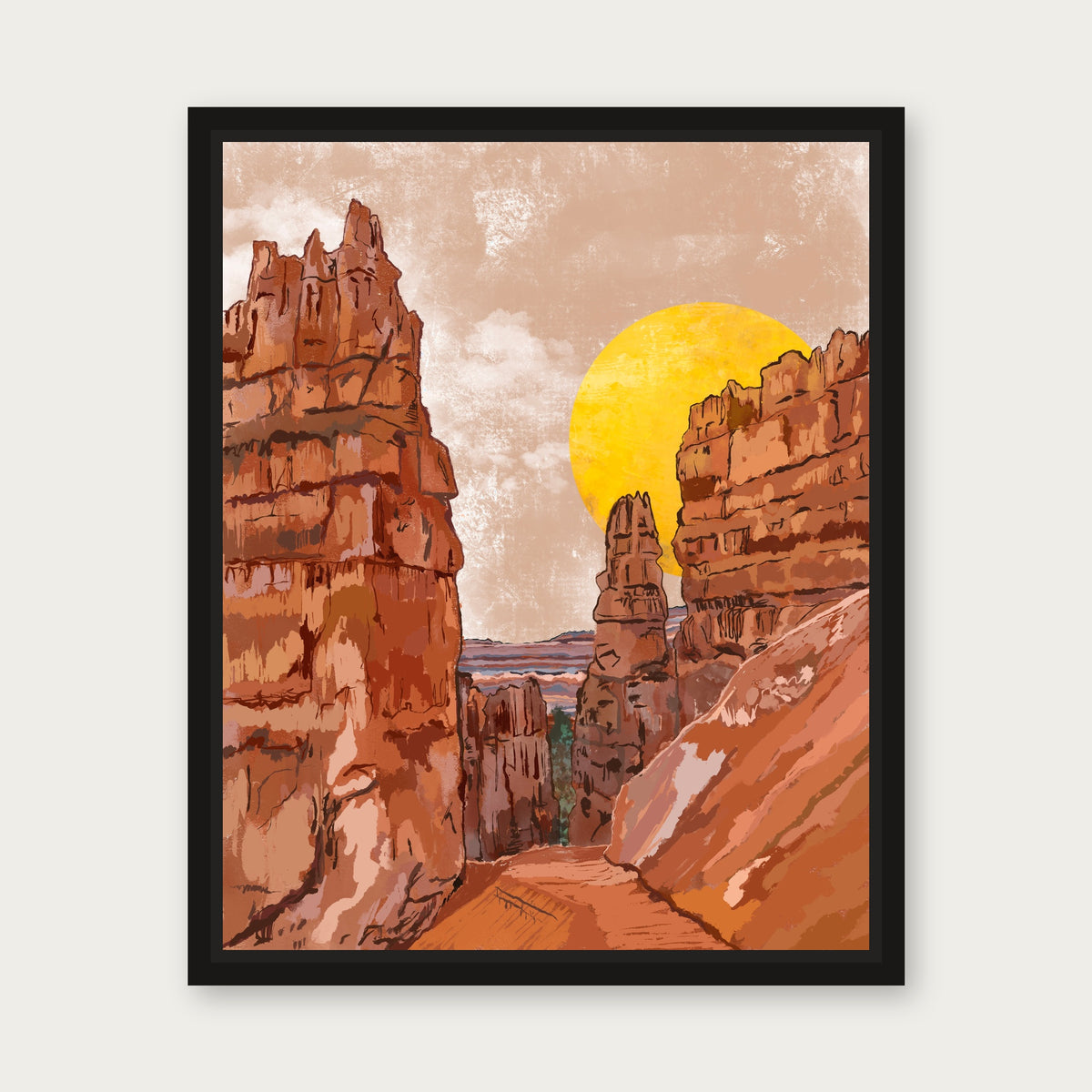 Bryce Canyon 1 Floating Frame Canvas - Black floating frame
