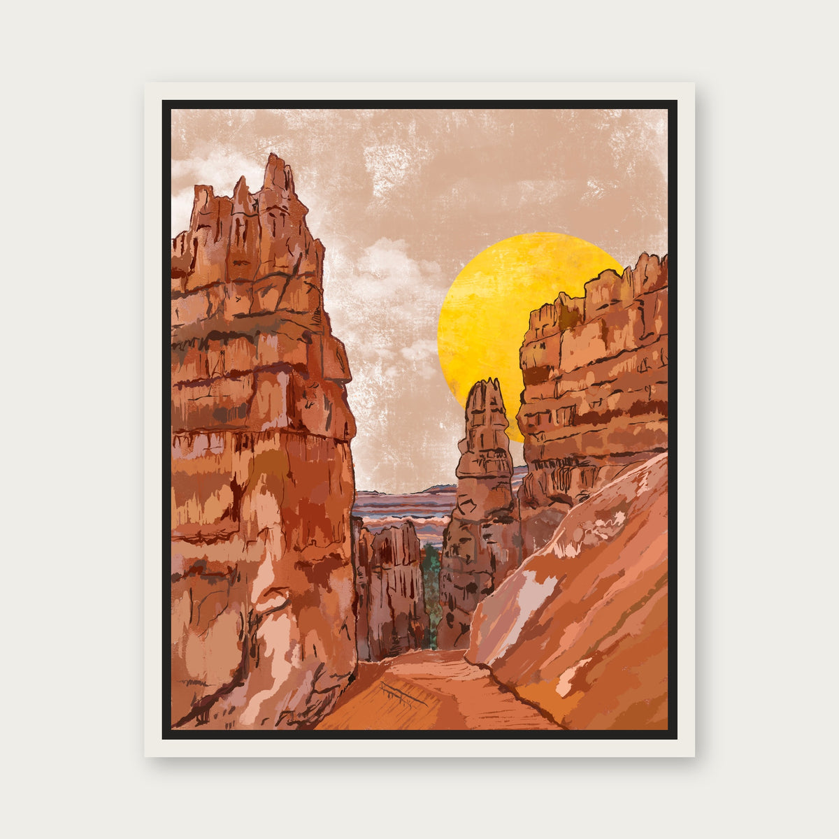 Bryce Canyon 1 Floating Frame Canvas - White floating frame