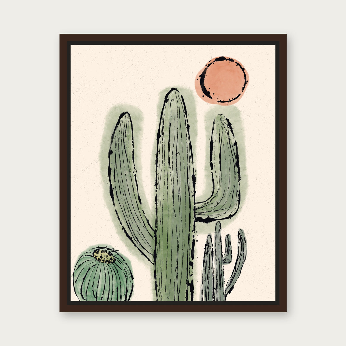 Buddies Floating Frame Canvas - Espresso floating frame