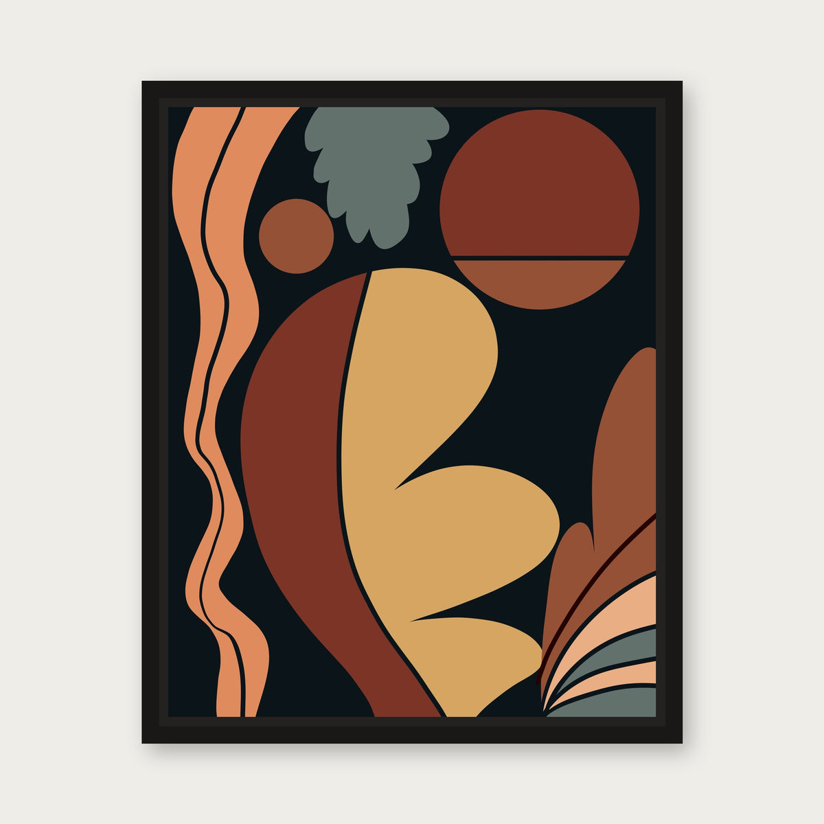 Bundle Bay Floating Frame Canvas - Black floating frame