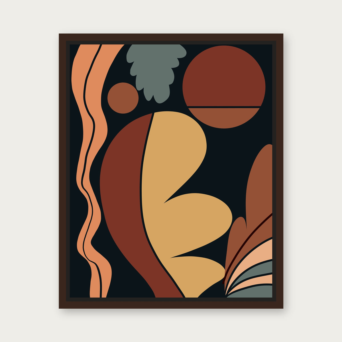 Bundle Bay Floating Frame Canvas - Espresso floating frame