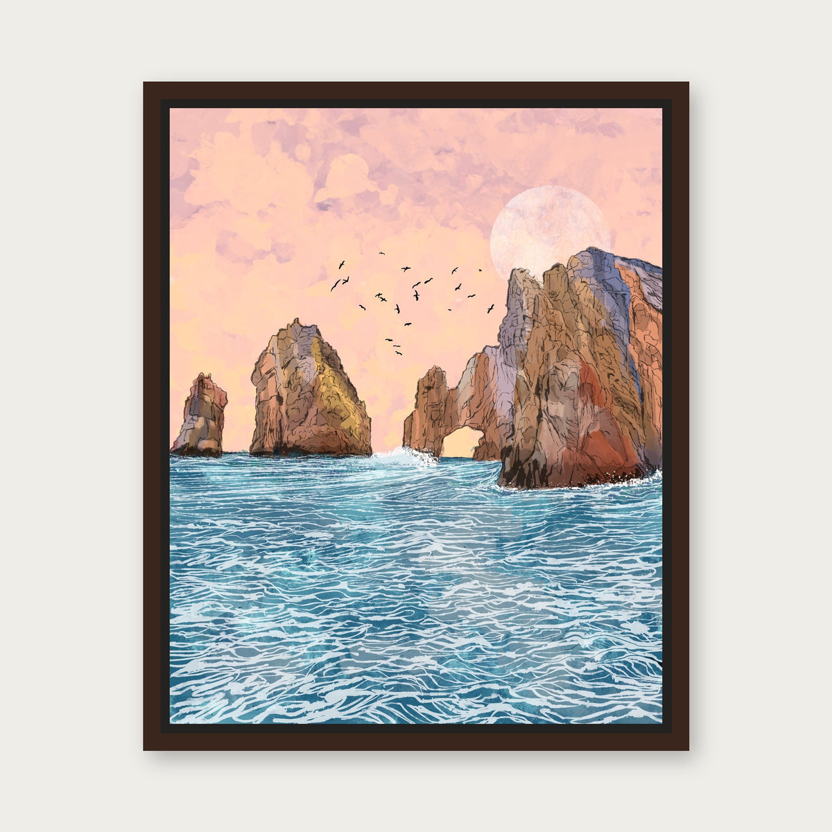 Cabo Floating Frame Canvas - Espresso floating frame
