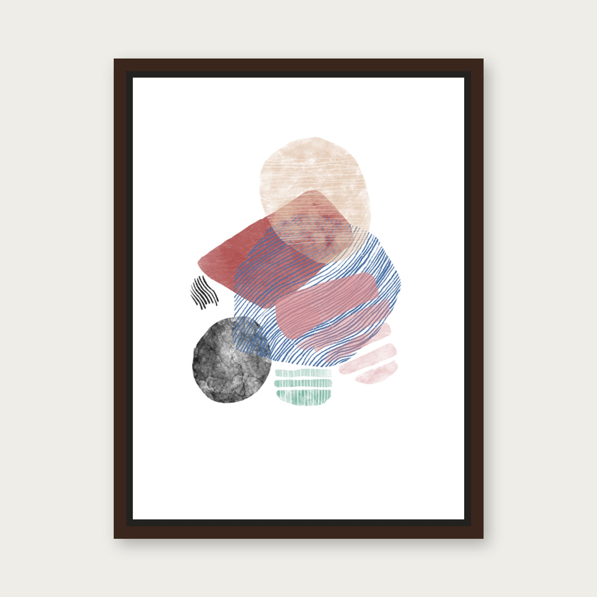 Carbon 1 Floating Frame Canvas - Espresso floating frame