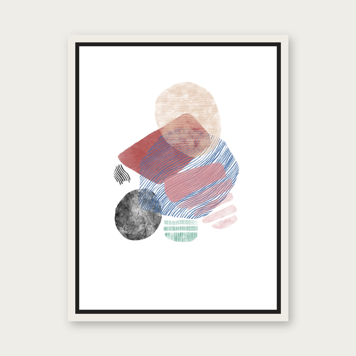 Carbon 1 Floating Frame Canvas - White floating frame