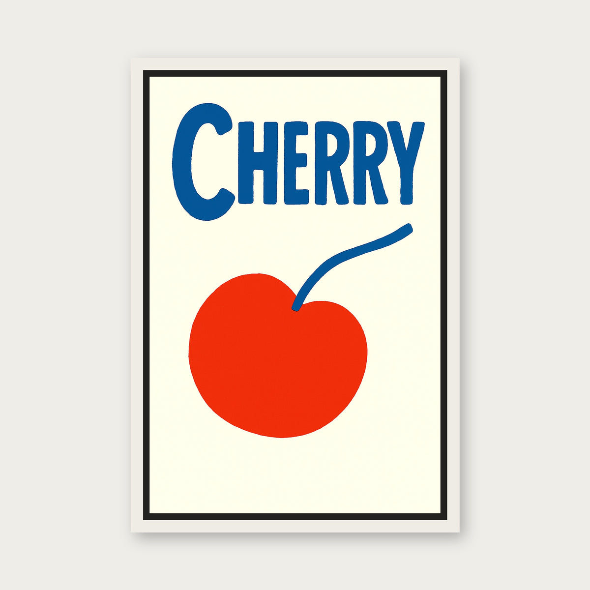 Cherry Cheer Framed Floating Frame Canvas - White floating frame