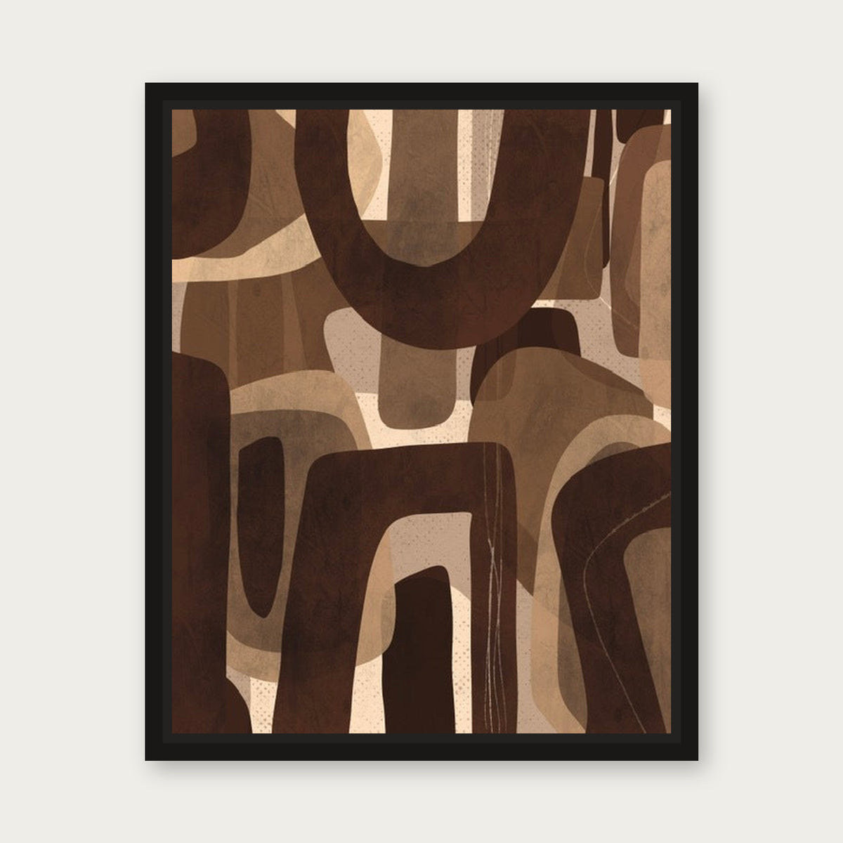 Chocolate Paths Floating Frame Canvas - Black floating frame